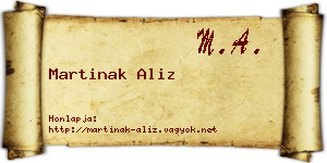 Martinak Aliz névjegykártya